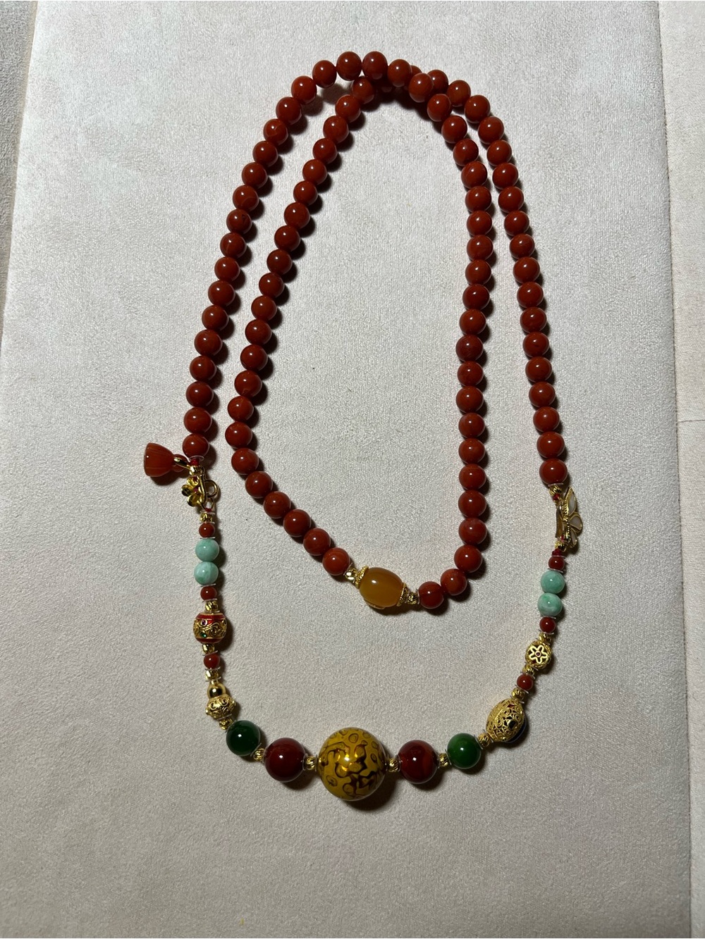 Red agate Multi-Stone Necklace - S925 silver